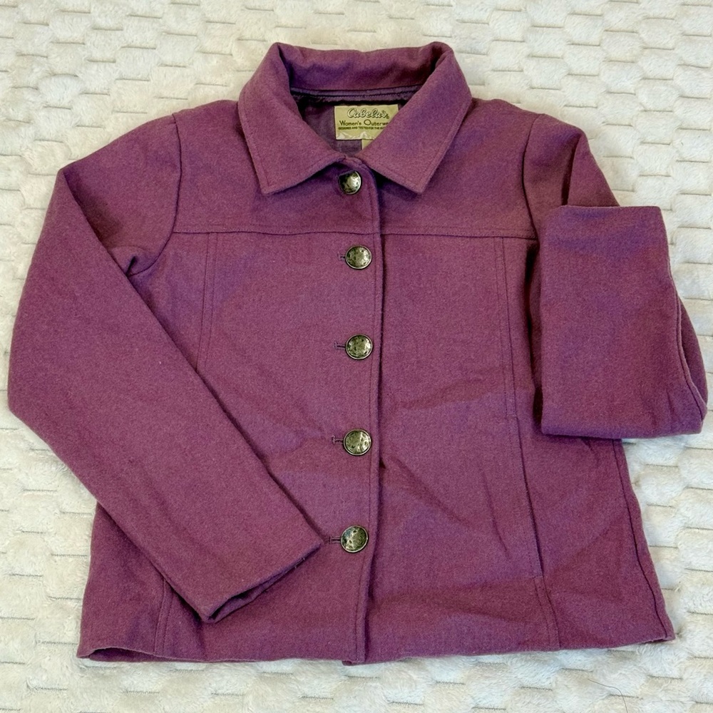 Cabela's Women's Purple Wool Blend Button-Front Field Jacket, Size Small